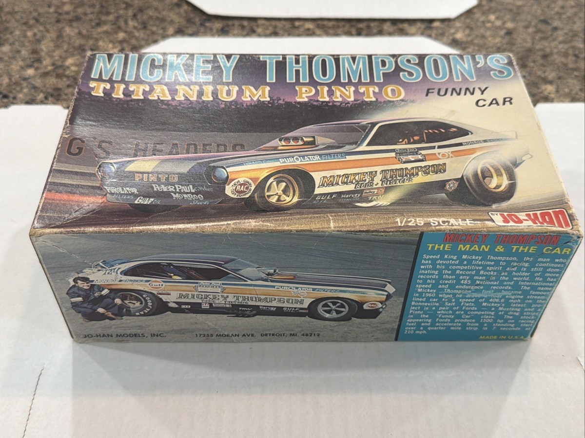 JO-HAN MICKEY THOMPSON'S TITANIUM PINTO FUNNY CAR KIT!! CIRCA 1972