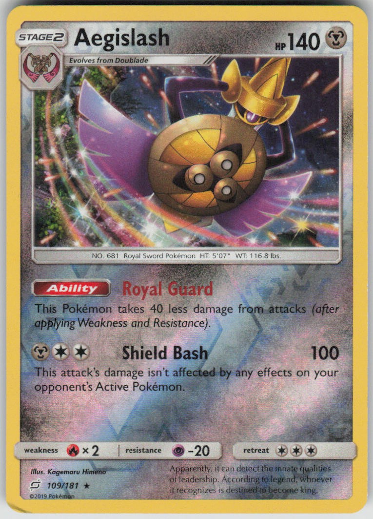 Pokemon Aegislash Holo Rare SM - Team Up 109/181 NM