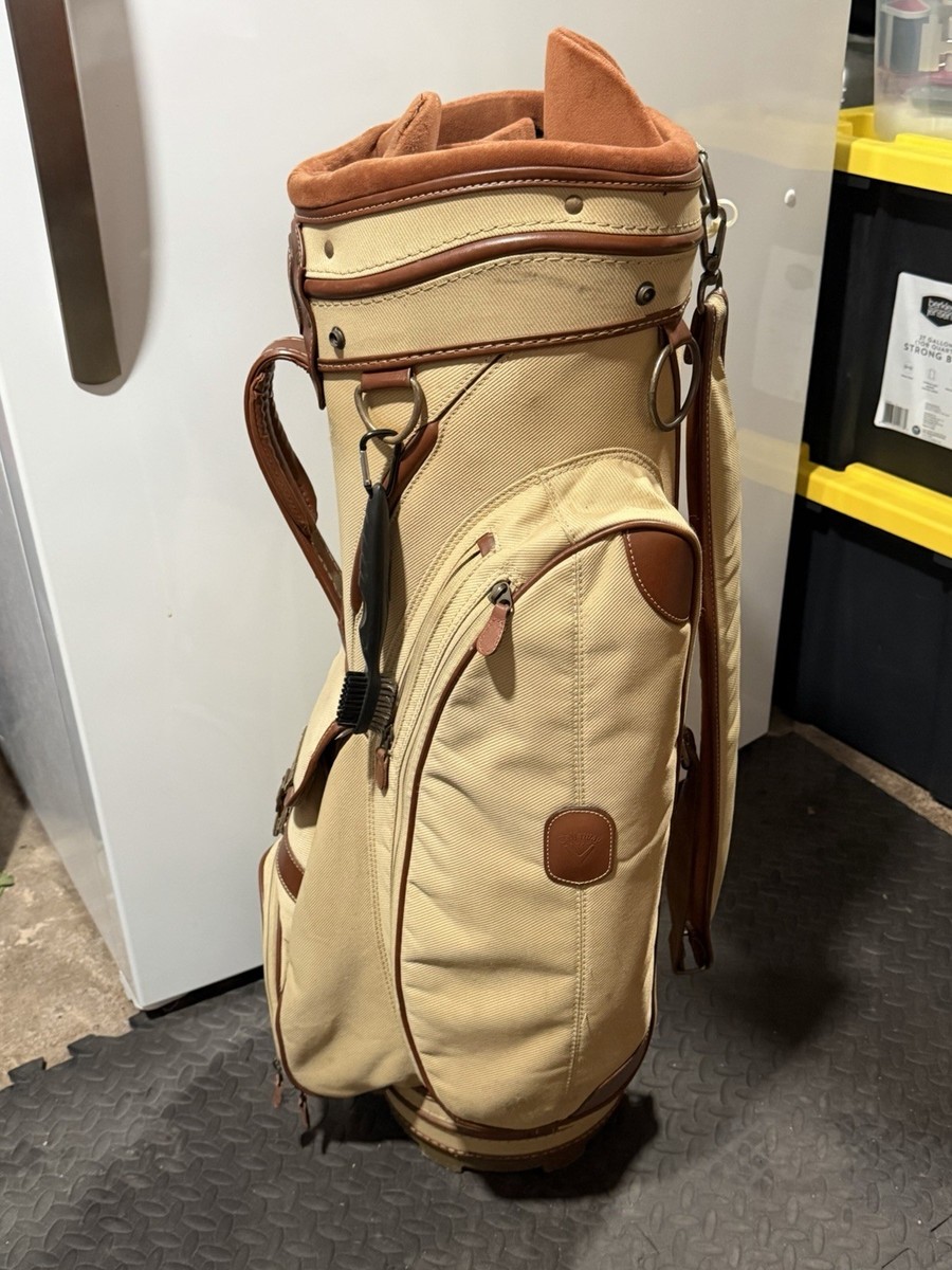Callaway ブラウン キャディバッグ Vintage Callaway Canvas Leather Carry Golf Bag 6-Way Divider 5