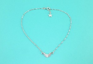 Milor Italy 14K Solid White Gold Diamond-Cut Star & Moon Anklet Chain Bracelet