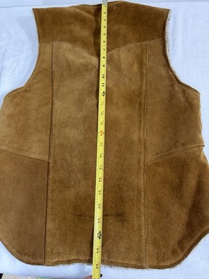 70's〜 Rancher by Schott Suede Vest Vintage 70s Schott Rancher Suede Vest Mens Small Sherpa Lined