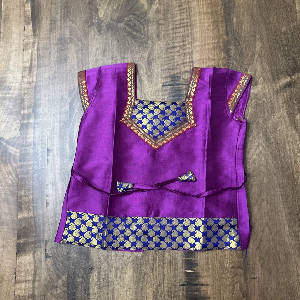 Blusa y falda del sur de la India. Niñas talla 20. Usado. Foto 2 de 4