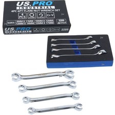 US PRO 4pc Pipe Spanner Set 9mm/17mm Open Ended Flare Wrench In EVA Foam Tray