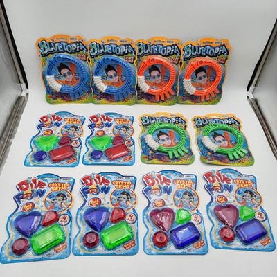 12 packs Party Favors Swimming Pool Dive Toys, Dive Rings & Crystal Gems