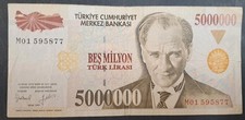 1997 Türkiye 5,000,000 Lirasi P210b1, M01-595877.