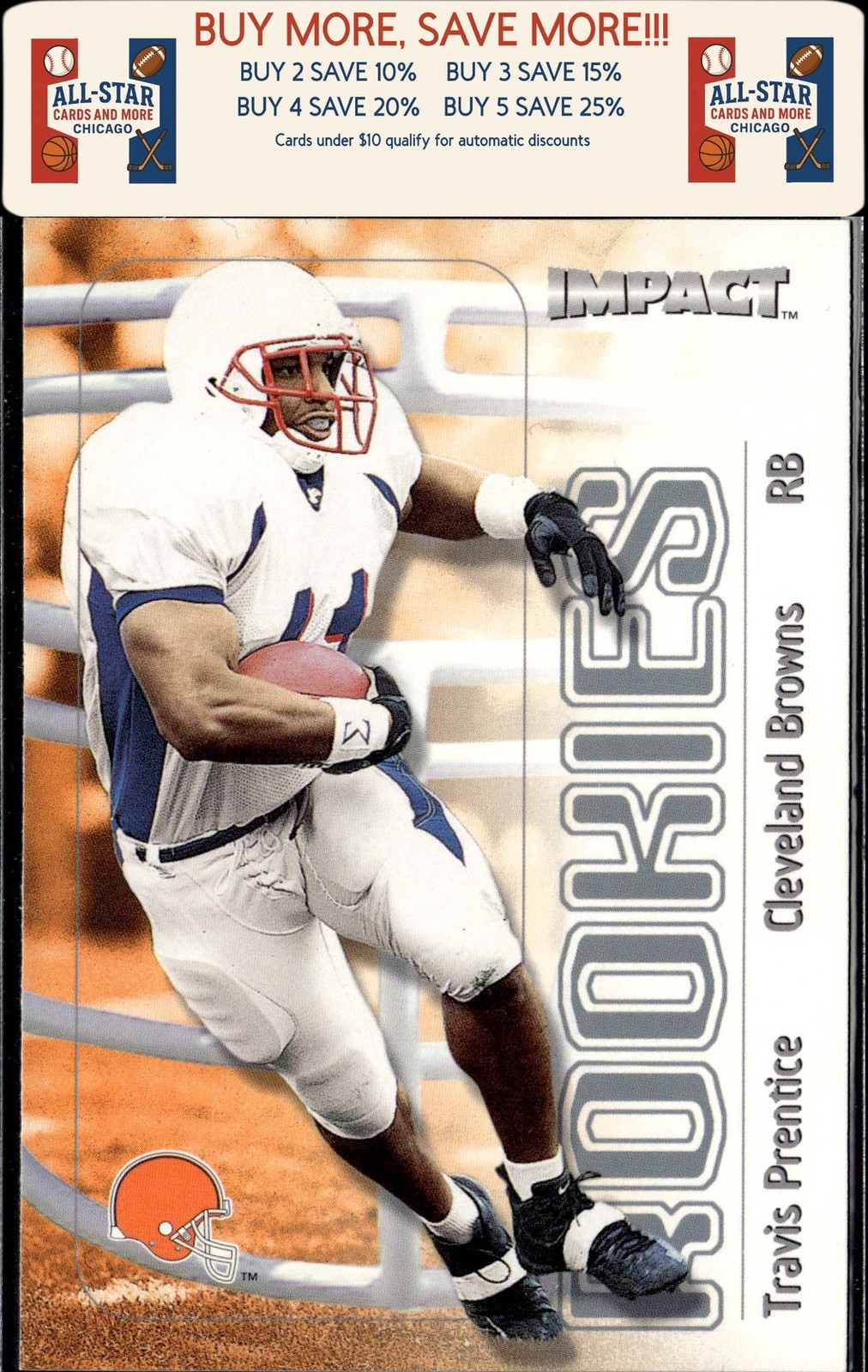 2000 Impact #36 Travis Prentice Rookie Cleveland Browns