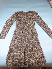 Calvin Klein Marled Knit Sweater Dress Long Sleeve V-Neck Fit & Flare