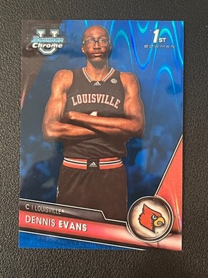 Dennis Evans 2023-24 Bowman Chrom University 1st Blue Raywave /199
