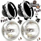 Classic  Car 5 & 3/4" or 5.75 Inch Headlight & Bowl Kit Pair With Halogen Bulbs