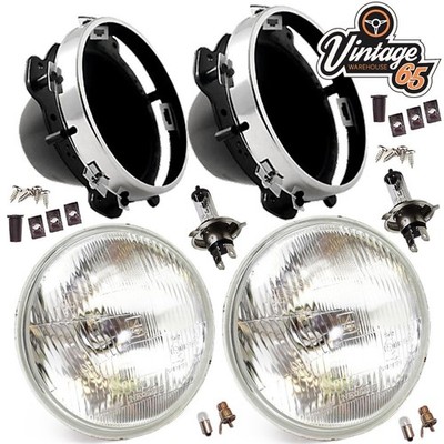 NEOLITE Classic Car 5 3/4'' Halogen Umrüst-Headlight Set H4 mit Haltern