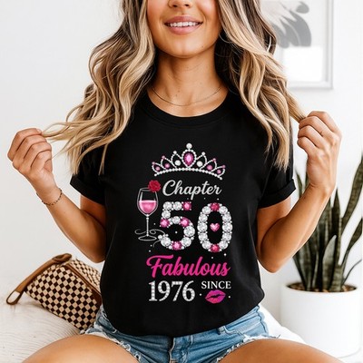 Chapter 50 Fabulous Since 1976 Frauen T-Shirt 50. Geburtstag Grafik Tee Geschenk