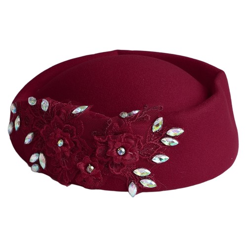 Womens Headwear Lace Floral Adorned Cap Vintage Pillbox Hat Elegant Headdress - Picture 61 of 73