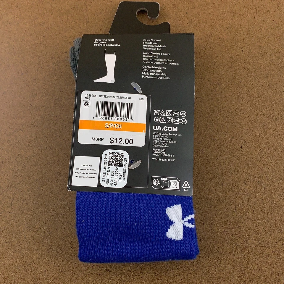Calcetines Under Armour UA Team Unisex Juvenil Talla Pequeña Azul Sobre la Pantorrilla 1 Par Nuevos con Etiquetas Foto 4 de 4