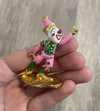 Spoontiques Pewter Clown Pink And Green 