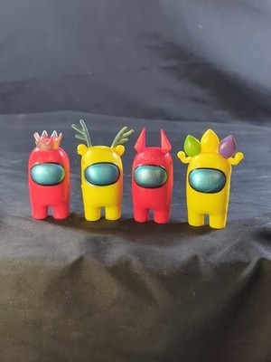 Among Us Mini Figures Lot of 4 Crewmate Characters InnerSloth Collectible Toys