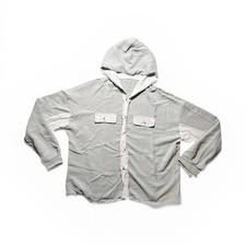Women's 2X Gray Full Zip Hoodie with Button Accents, Hooded, Pockets