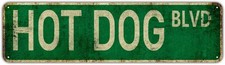 Vintage Hot Dog Blvd Sign Street Retro Sign for Home Tin Metal Signs Home D cor