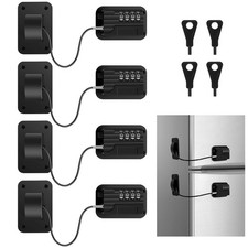 4 Pack Refrigerator Lock, Heavy Duty Refrigerator Locks Kit with Password, Dr...