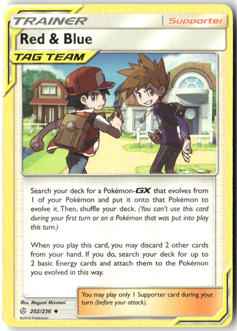 Red & Blue 202/236 Uncommon Cosmic Eclipse Pokemon Moderately Played