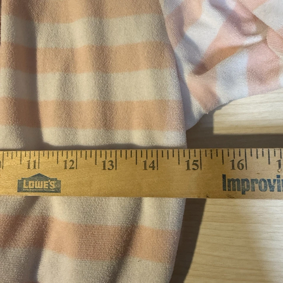 Betsey Johnson Rosa Rayas Volantes Suave Bata Salón Resort Relax Vacaciones Foto 4 de 4