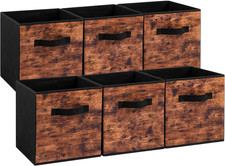 Fabric Storage Cubes, 6 Pack Foldable Storage Bins with Handle, 11 Inch Box for