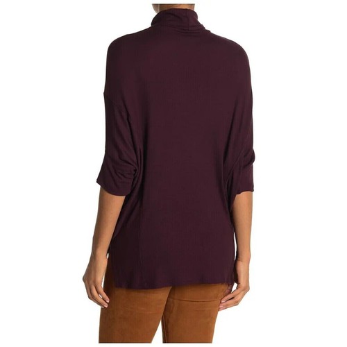 H By Bordeaux Women's Elbow Dolman Sleeve Turtleneck Top in Rosewood XSmall $58 - Picture 3 of 4