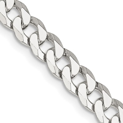 Sterling Silber 6 mm abgeschrägte Panzerkette Halskette
