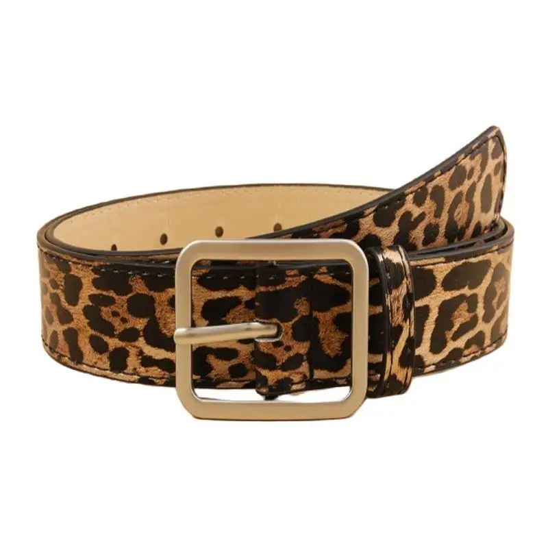 Women\'s Faux Leather Animal Print Belt with Pin Buckle Classic Retro Waist Belt Leopard Print Belt Faux Leather Pin Buckle Unisex Retro  main image 2