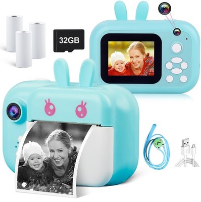 Blue Kids Instant Print Camera Digital Toy Birthday Gift Ages 310