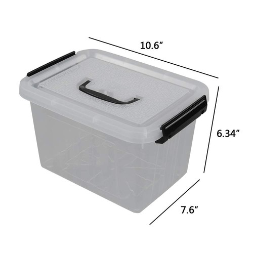 6 Quart Plastic Storage Box, Clear Storage Bins with Lid, Pack of 6 - Picture 3 of 7