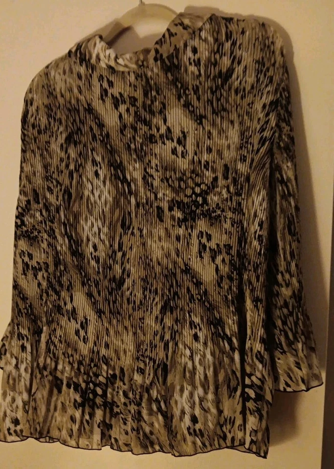 Blusa cardigã feminina Covington acordeão transparente tamanho 16/18W - Imagem 3 de 4