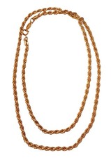 NAPIER Signed Vintage Gole Tone Rope Chain Necklace 30" Mint Condition