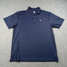 Callaway Polo Shirt Mens Large Opti-Dri Geometric Golf Stretch Short Sleeve