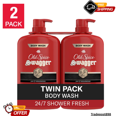 Old Spice Men s Swagger Body Wash Pump Cedarwood Scent 24/7 Shower