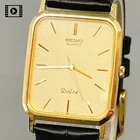 Vintage 1985 【N MINT】 Seiko Dolce 7731-5240 Gold Dial Men's Qz Watch US Stock