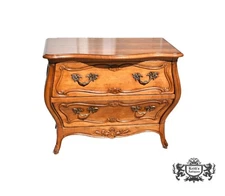 Vintage Century French Provincial Bombe' Cherry Commode