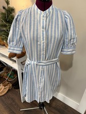 Gap Puff Sleeve Linen-Cotton Mini Shirtdress Medium