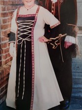 Mittelalter, Burgfräulein, Wikinger "Hochzeitskleid", Große Größe 50-56