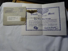 1943 CAPTAIN MIDNIGHT PILOTS BADGE-MAILER and AWARD OF MERIT VG Minty