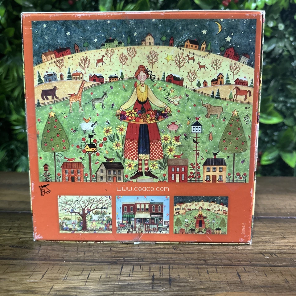 Quebra-cabeça Ellen Stouffer 1000 peças arte popular mulher bandeja casas pássaros animais - Imagem 3 de 4