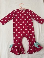 Ricrac Ruffles 18mo Pink with White Polka Dots Long Sleeve One piece Outfit