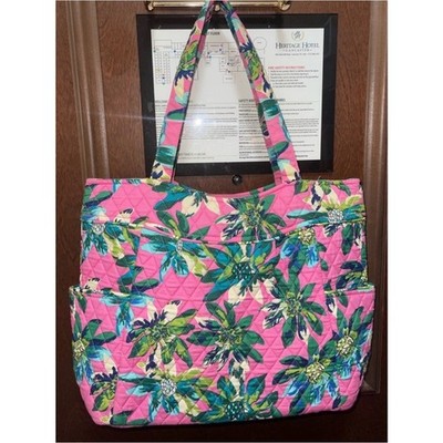 Vera Bradley  Tropical Paradise  Quilted Floral Tote Bag in Pink