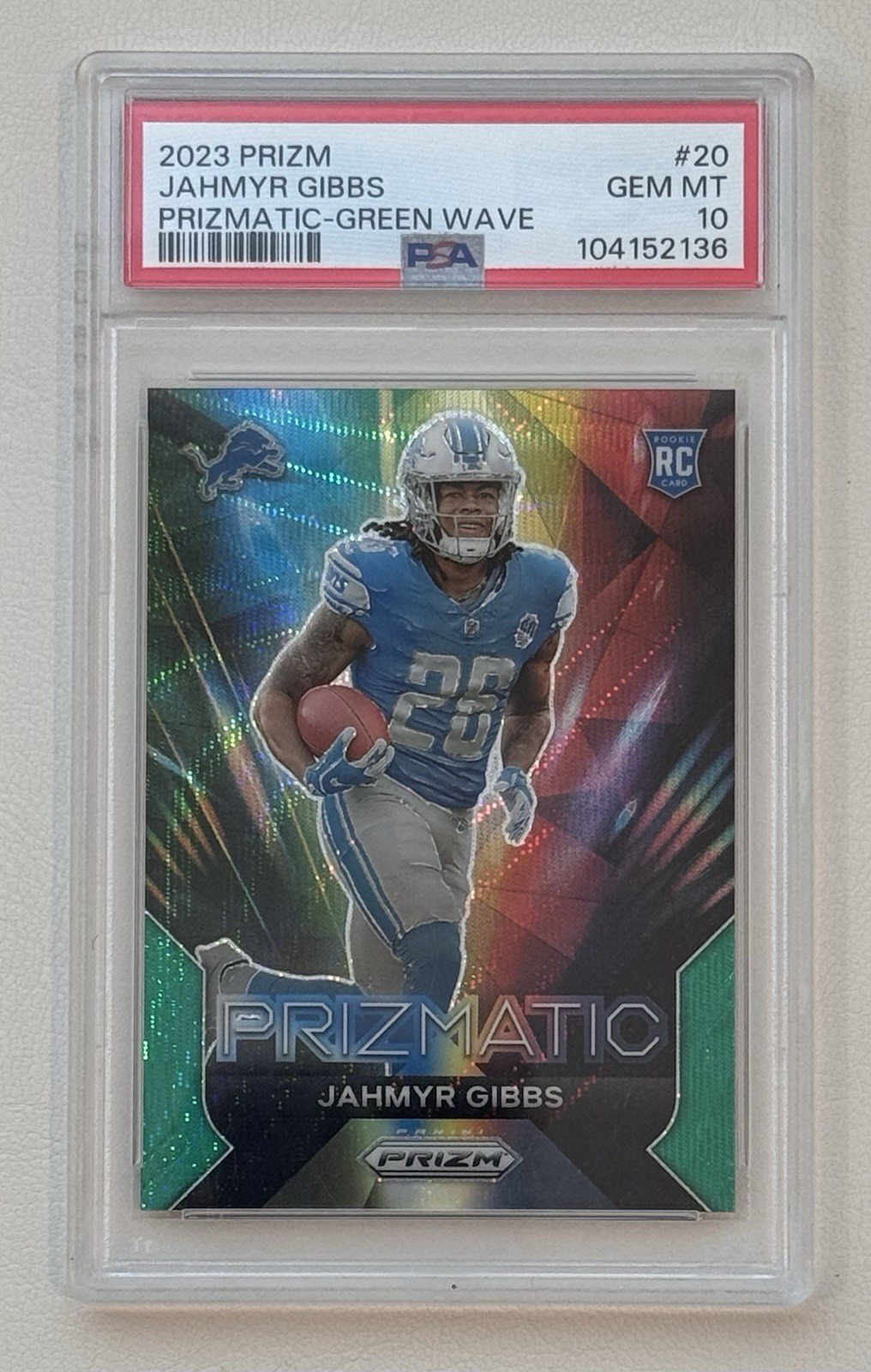Jahmyr Gibbs Panini Prizm Prizmatic #20 Green Wave