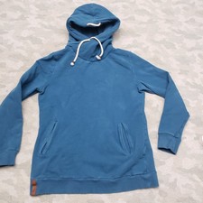 Ampersand Sweatshirt Womens Large Blue Pockets Hooded Long Sleeve