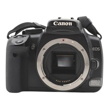 Canon EOS 400D fotocamera digitale reflex con accessori.