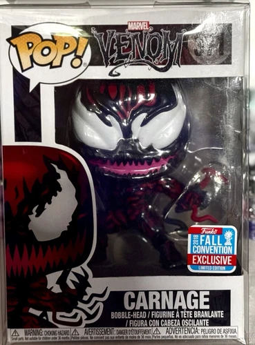 CARNAGE 371 NYCC 2018 Exclusive FUNKO POP MARVEL VENOM w/Protector VAULTED MINT