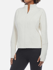 Danskin Women's Contour Brushed Yoga Jacket, Full Zip, Birch, Size Small