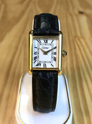 VINTAGE 1978 CARTIER TANK WOMEN'S PRE-MUST  18K ELECTROPLATED 21MM, HAND-WIND