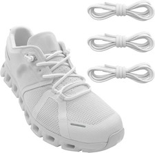 3 Pairs Elastic Shoe Laces Replacement for Running Shoes,Stretch White