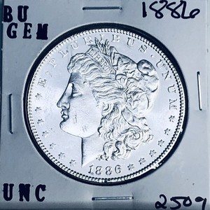 1886 BU GEM MORGAN SILVER DOLLAR UNC MS+++ U.S. MINT RARE COIN 2509